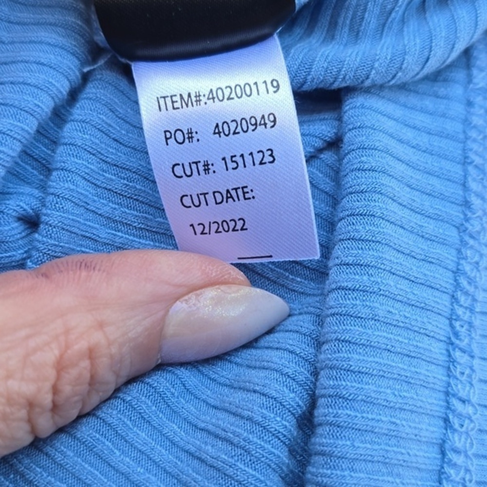Tory Blue Ribbed One Shoulder Tank - Picture 11 of 12